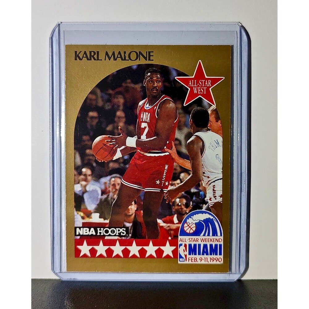 Karl Malone 1990 NBA Hoops NBA #21 Card Utah Jazz